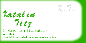 katalin titz business card